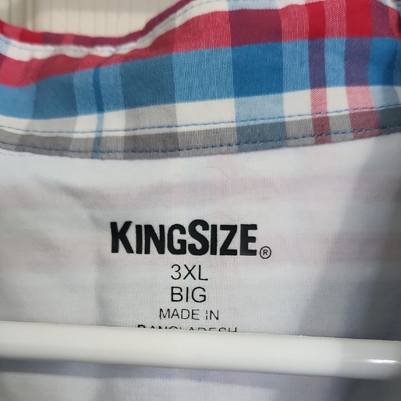 KingSize Men's Multicolor Plaid Button Down Shirt - Picture 2 of 2